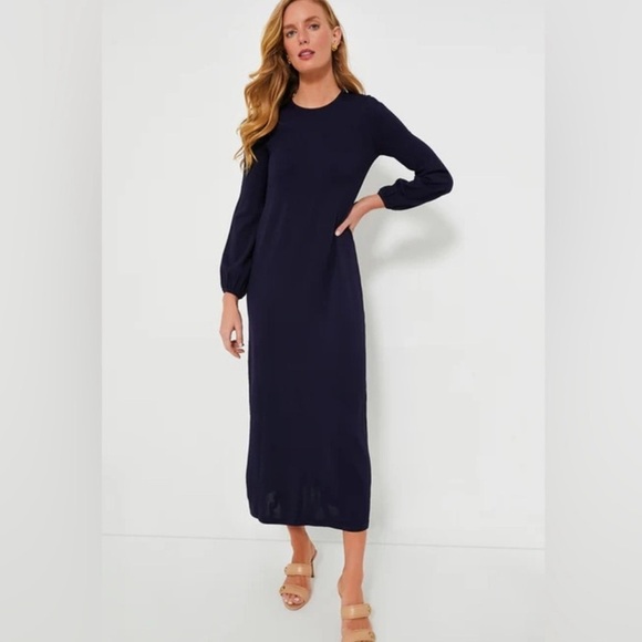 Tuckernuck Pomander Place Double Knit Lennox Sweater Maxi Dress Navy XS - Picture 16 of 16